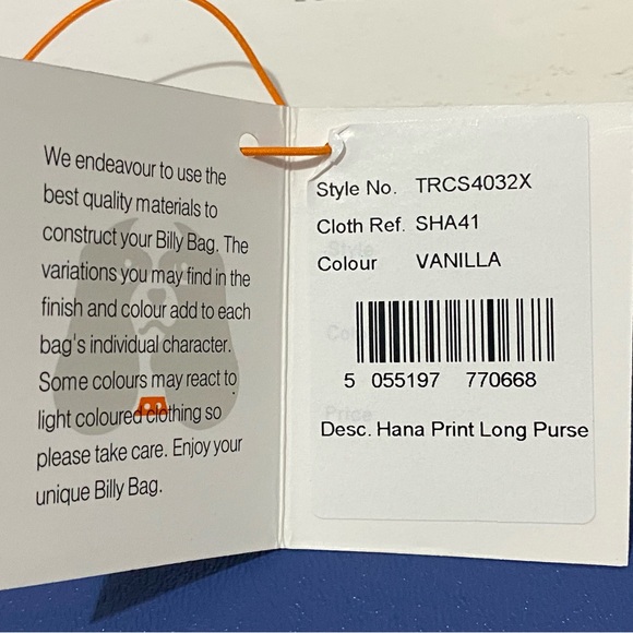 New Rare Billy Bag London vanilla Hana print zip-around wallet - Picture 2 of 16